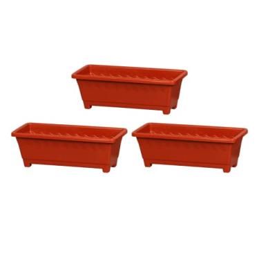 Imagem de 3 Vasos Jardineira Floreira Plasnew Média 3,5 Litros 36cm