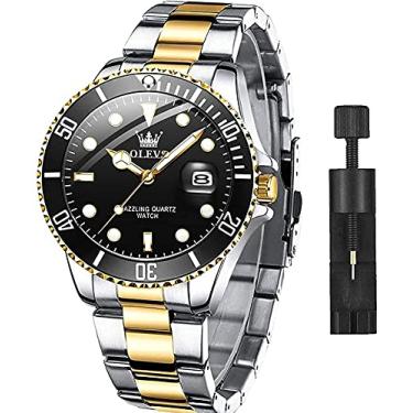 Imagem de OLEVS Relógio masculino luxo negócios com cronógrafo à prova d'água de aço inoxidável relógio e quartzo para homens data automática relógios de pulso masculinos 5885