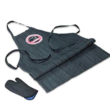 Imagem de Conjunto Avental e Luva em jeans para Churrasco GIRAGRILL