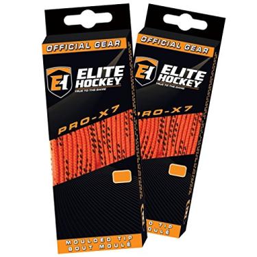 Imagem de Elite Hockey Cadarços de skate Pro-X7 (DBL, X7-Orange, 182,88 cm)