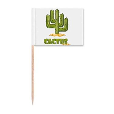 Imagem de Supculentas de cacto, bandeiras de palito de plantas verdes em vaso para decoração de festa