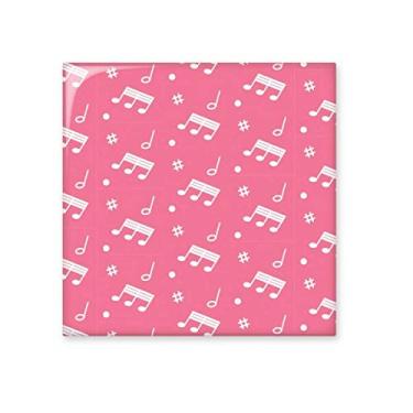 Imagem de Notas musicais diagonais, azulejo de cerâmica rosa brilhante para banheiro, cozinha, parede