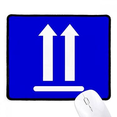 Imagem de Mousepad Upwards Blue Square Warning Mark Tapete de borracha para jogos