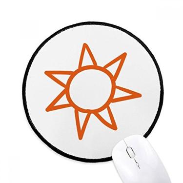 Imagem de Mouse pad pintado à mão laranja Sun Weather pad desktop escritório tapete redondo para computador