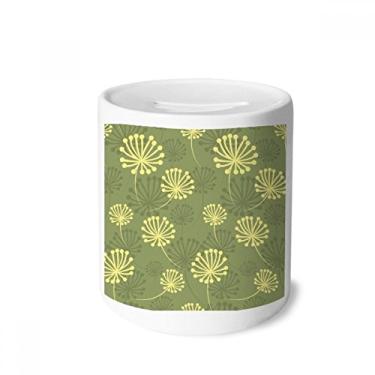 Imagem de DIYthinker Dente-de-leão amarelo verde padrão decorativo caixa de dinheiro caixa de cerâmica porta-moedas presente de cofrinho