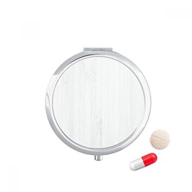 Imagem de Caixa de pílulas de madeira branca com estampa de veias de fundo e bolso para remédios