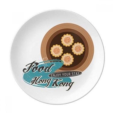Imagem de Hong Kong Fish Meat Shaomai China Prato decorativo de porcelana Salver talheres Prato de jantar