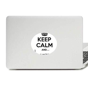 Imagem de Adesivo de notebook com emblema de vinil engraçado Keep Calm preto com citação