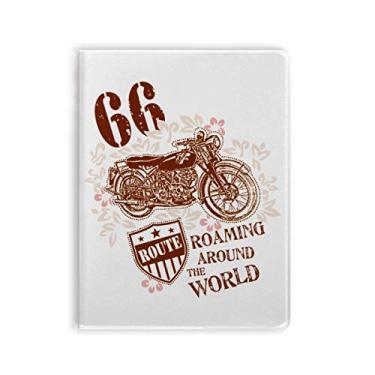 Imagem de Caderno de ilustração com estampa de texto floral de motocicleta, capa de goma Diário capa macia