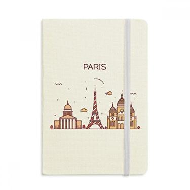 Imagem de Caderno francês francês com estampa de ponto de referência oficial em tecido capa dura diário clássico