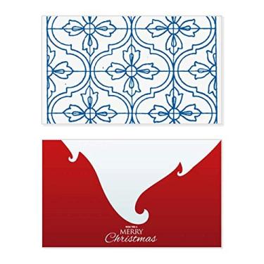 Imagem de Blue Talavera Estampa Decorativa Ilustração Feriado Feliz Natal Cartão de Parabéns Mensagem de Letras de Natal