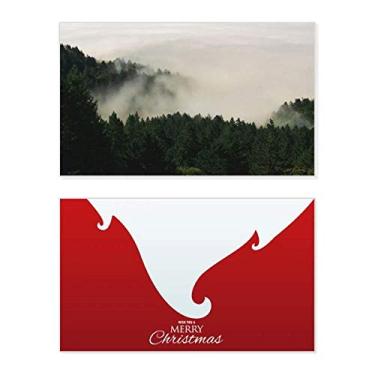Imagem de Mountain Fog Forest Cloud Sky Holiday Merry Christmas Cartões de parabéns Mensagem de Natal