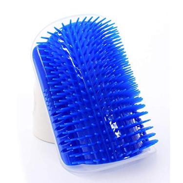 Imagem de WZB Escova de massagem de canto de gato, arranhador de rosto de gato, escova de beleza de montagem na parede para gatinhos, suprimentos de limpeza de animais de estimação (2 peças)