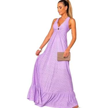 Imagem de Vestido Longo Laise Bordada Poliéster Com Elastano - P