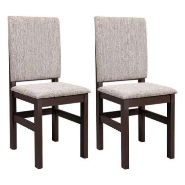 Imagem de Conjunto Com 2 Cadeiras Kai Tabaco E Bege - Zamarchi