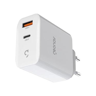 Imagem de Geonav Carregador Universal SuperPower GaN Duo, 65W, 1 USB-A e 1 USB-C, tecnologias Quick Charge, Power Delivery, PPS*, CH65PDQC, Branco