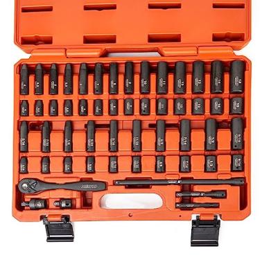 Imagem de NEIKO 02437A 1/4" Drive Impact Socket Set | 54 Piece MM & SAE | 3/16” – 9/16” & 4 – 15 | Deep & Shallow | CrV Steel | 1/4 Ratchet, Reducer, Extensions, Universal Joint, & Hex Shank Adapter