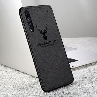 Imagem de Capa de telefone de tecido para Huawei Mate 10 20 30 40 Pro P20 P30 P40 Pro Honor 10 Lite 10i 20 V30 Nova 7 Capa de silicone à prova de choque, preta, para P30