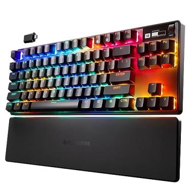 Imagem de SteelSeries Teclado para jogos Apex Pro TKL sem fio hipermagnético — Esports Tenkeyless — Tela OLED — Atuação ajustável — Teclas PBT — Bluetooth — 2,4 GHz — USB-C