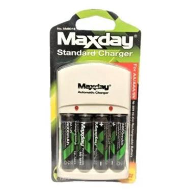 Imagem de Carregador De Pilhas Com 4 Pilhas Aa 4800 Maxday