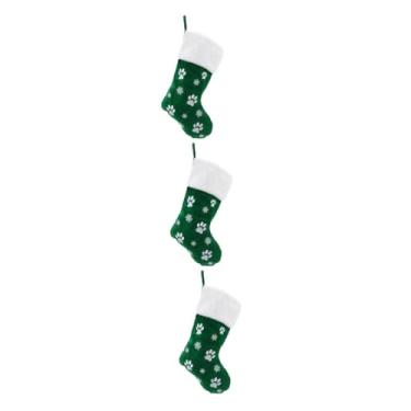 Imagem de BESTOYARD 3 Peças Meias De Natal Meias De Natal Lareira Meia Bolsa De Doces De Natal Meias De Pelúcia Sacos De Bolsa De Pet Pendurar Meias De Poliéster