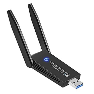 Imagem de Adaptador WiFi preto USB 3.0 Dock Placa de rede sem fio banda dupla 5GHz e acessório 2,4G