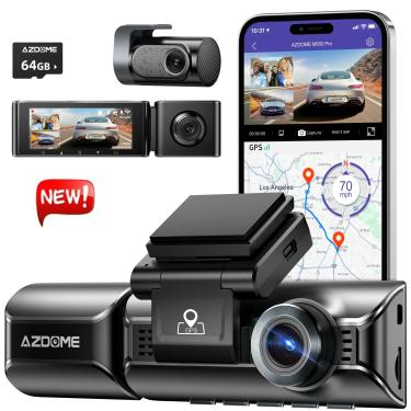 Imagem de Azdome-M550 Pro Car DVR Dash Cam  5.8GHz  WiFi  3.19 "IPS  2 ou 3 canais Dash Cam  GPS  visão