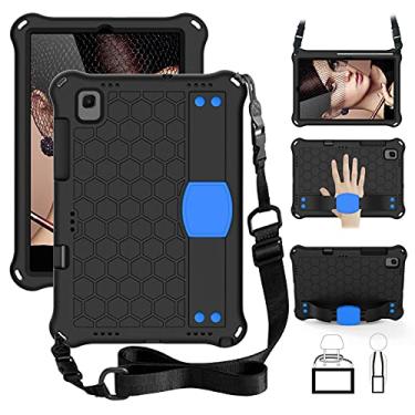 Imagem de QYiD Capa infantil para Fire HD 8/Fire HD 8 Plus (10th Generation, 2020 Release), capa infantil não-tóxico EVA protetora com suporte, correia de mão e tiracolo for Fire HD 8 Tablet, preto/azul