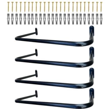 Imagem de Kit Quatro Araras Fixas De Parede Cabideiro 60cm Closet Organizado Loja (Preto)