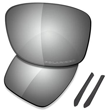 Imagem de SAUCER Lentes de substituição premium para óculos de sol Oakley Jupiter Squared OO9135 de alta definição – Metal cromado polarizado
