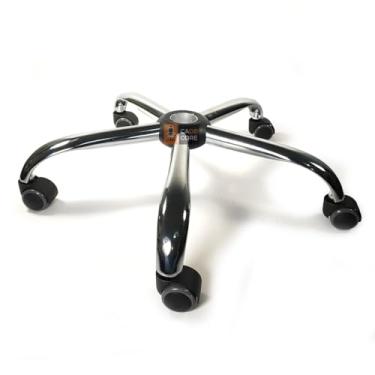 Imagem de Estrela em Aço Cromado Resistente Para Cadeira com Rodizios Silicone 50mm Anti-risco Manutenção Troca