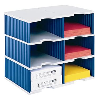 Imagem de Ultimate Office Organizador de mesa Tierdrop. Classificador de correspondência, sala de aula e literatura de alta capacidade com 6 compartimentos, possui compartimentos extra altos para pacotes e