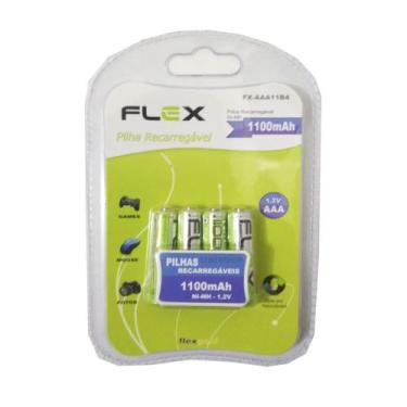 Imagem de Pilha Recarregável Flex Aaa Palito 1100 Mah Com 4 Unidades Nimh 1.2V N