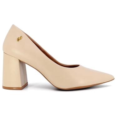 Imagem de Sapato Scarpin Salto Bloco Usaflex Em Couro AH0511003