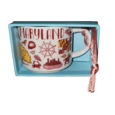 Imagem de Caneca de café de cerâmica Starbucks Maryland Been There Series Ornamento de Demitasse 56,7 g