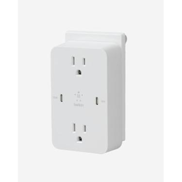 Imagem de Belkin Boost↑Charge Pro Fast Charging Wall Charger 2X AC Sockets, 2X USB-C Charging Ports Up to 68W Combined Fast Charging Power with GaN Technology (WCZ001)