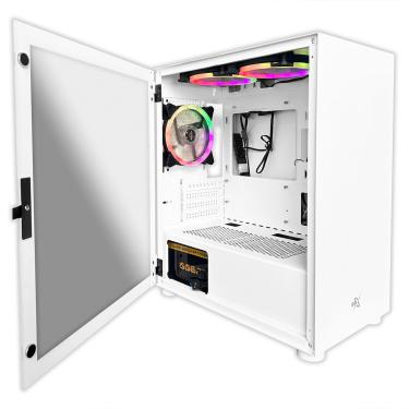 Imagem de Gabinete Gamer BRX Blazer White, Lateral em Vidro Temperado, 3 Fans, Branco - CA-035
