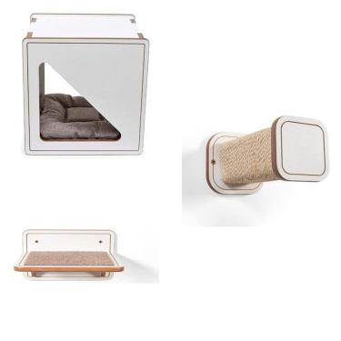 Imagem de Playground Para Gatos Chloe   Nicho Frente Triângulo Branco