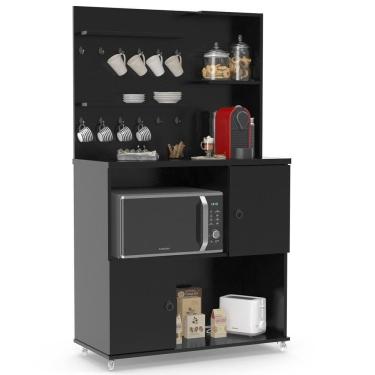 Imagem de Armário 2 Portas Cantinho Do Café Aconchego Preto Acetinado
