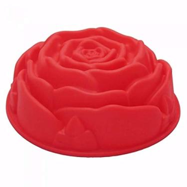 Imagem de Forma Bolo Silicone Rosa Torta Pudim Cozinha Doces Assadeira