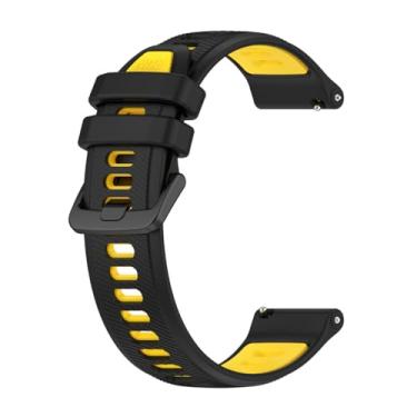 Imagem de Estilo no Pulso, Pulseira Compatível com Amazfit GTS4 Mini ou GTS 4 Mini New em silicone 20mm Sport-R cor:Preta com Amarelo