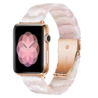 Imagem de Caunedy Pulseira de relógio compatível com Apple Watch séries 9/8/7/6/5/4/3/2/1/SE/Ultra de 42 mm, 44 mm, 45 mm e 49 mm