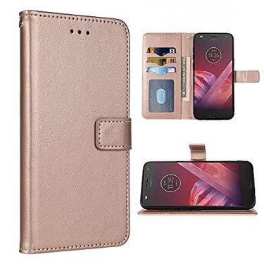 Imagem de FDCWTSH Compatível com Moto Z2 Play Capa carteira alça de pulso cordão de couro capa flip suporte para cartão acessórios celulares capas de telefone para Motorola MotoZ2Play Droid MotoZ2 2Play Z 2 2Z