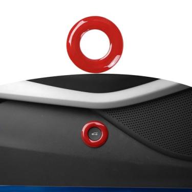 Imagem de RT-TCZ Bota para porta-malas com botão aberto e acabamento ABS para decoração de porta-malas e moldura para Chevrolet Camaro Accessories 2017 2018 2019 2020 Vermelho