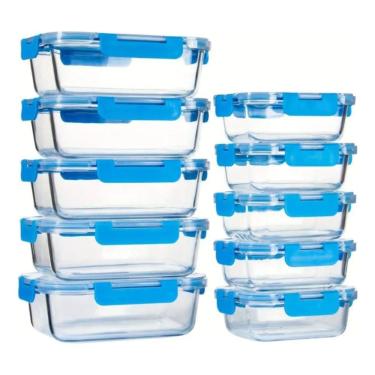 Imagem de Conjunto De 10 Potes Hermeticos Croix Vidro Borossilicato Transparente