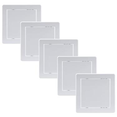 Imagem de Vent Systems Painel de acesso de 15 cm x 15 cm – Portas de fácil acesso – Plástico ABS – Painel de acesso para drywall, parede e teto elétrico e tampa de porta de serviço de encanamento – Pacote com 5, branco