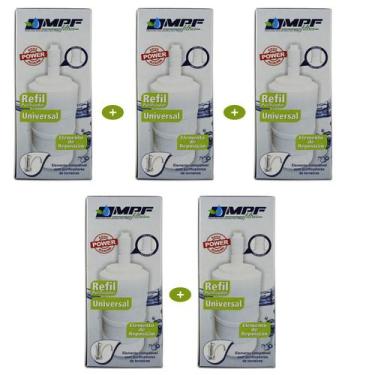 Imagem de Kit 5 Refil Filtro Purificador Universal Rosca Longa - Mpf