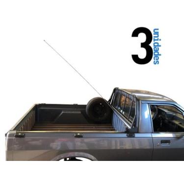 Imagem de Kit Enfeite 3 Antena 1,50mts Suporte Caminhonete Carroceria Parafuso F