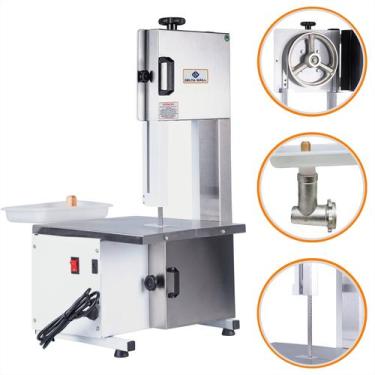 Imagem de Serra Fita Bancada Mesa Inox Moedor Máquina Cortar Moer Carne Porco Fr