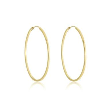 Imagem de Par De Brincos Ouro 18k 750 Argola Redonda 21mm Thile Jóias
